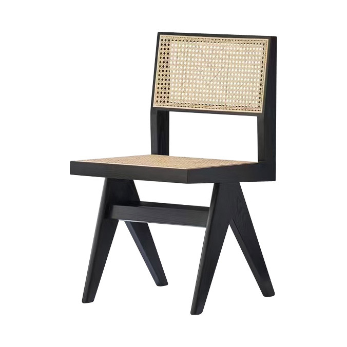 Solid wood dining chair rattan chair designer chair Pierre Jeanneret 022