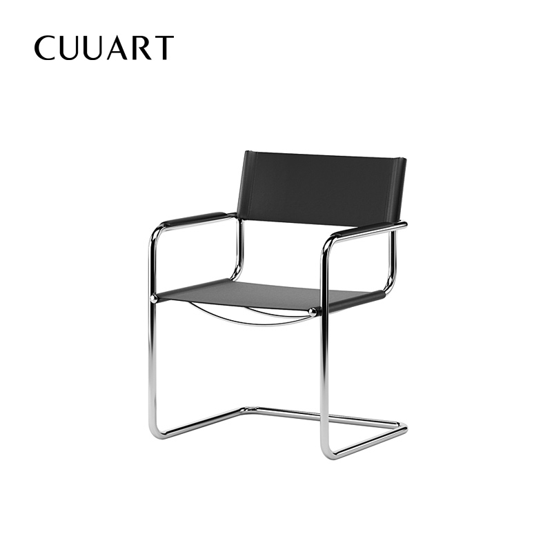 Nordic dining chair Simple retro luxury stainless steel leather designer chair 032