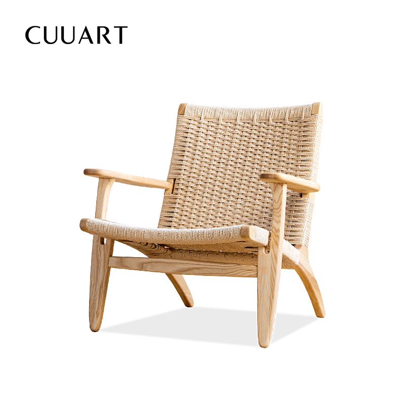 Nordic solid wood sofa chair single rattan chair 246