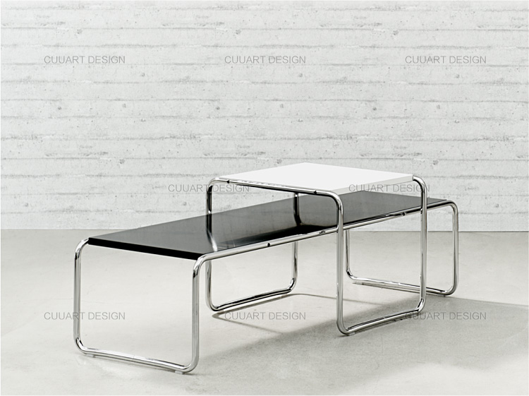 Modern minimalist creative light luxury household stainless steel coffee table 074